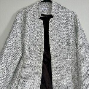 Houndstooth black and white open peacoat style